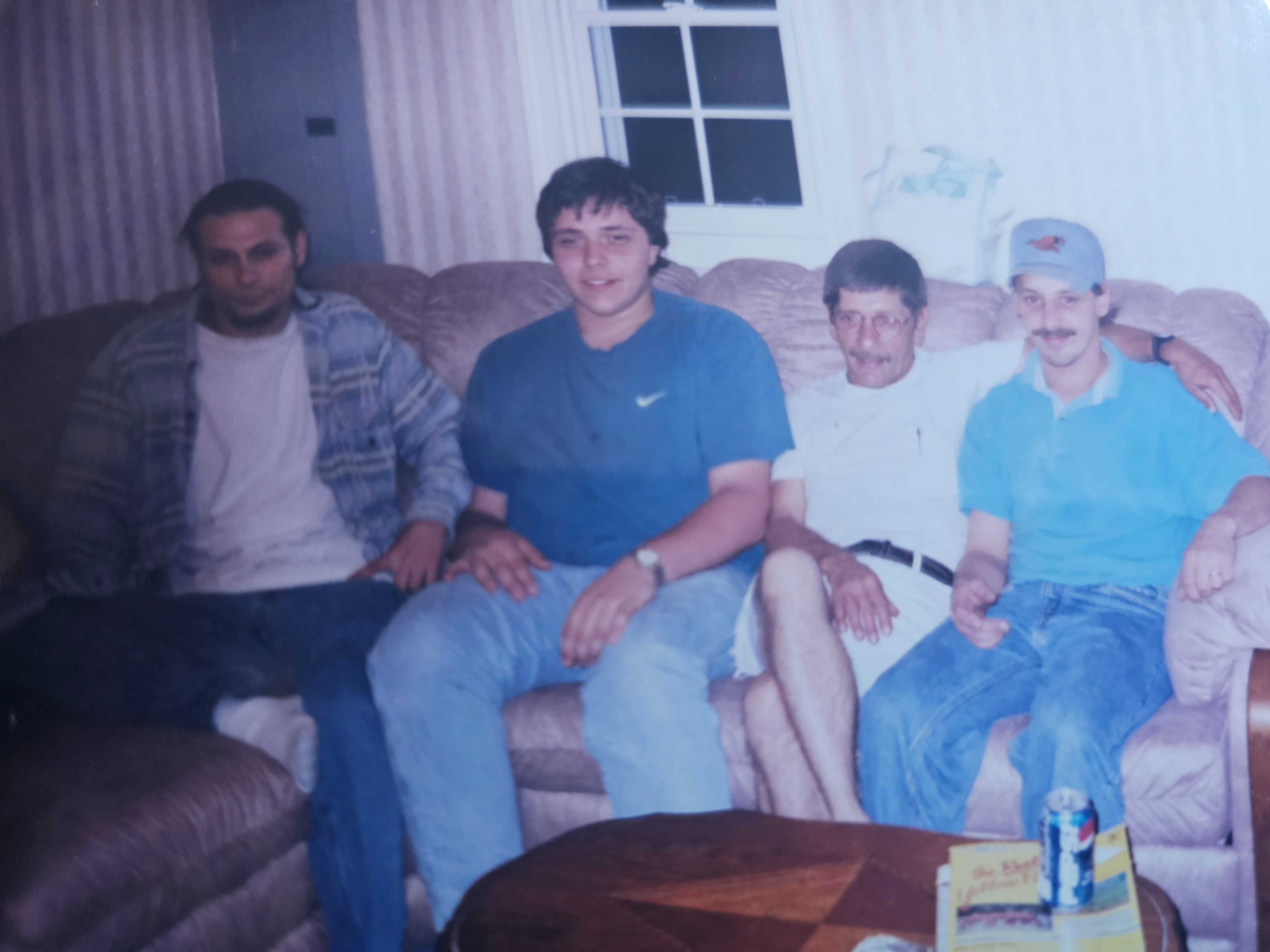 Gary, two men plus Don on couch